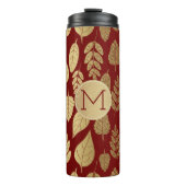 Bouteilles Isothermes Motif et monogramme Gold et Red Leaf (Devant)