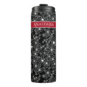 Bouteilles Isothermes Motif et nom rouge floral noir (Devant)