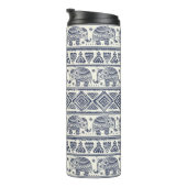 Bouteilles Isothermes Motif ethnique bleu d'éléphant (Tourné sur la droite)