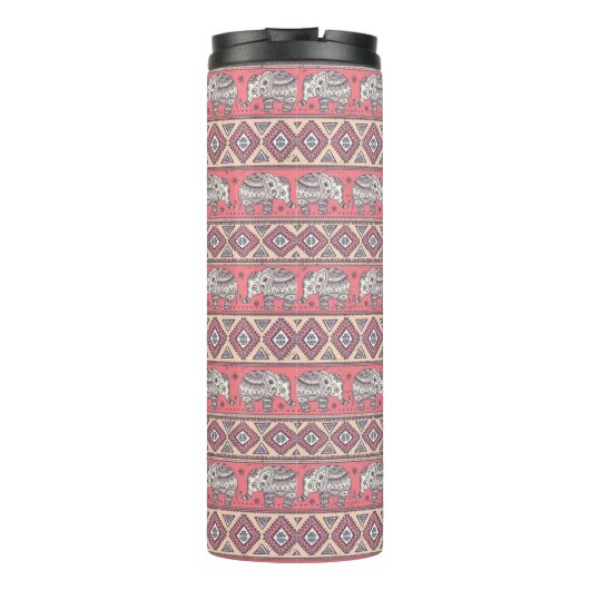 Bouteilles Isothermes Motif ethnique rose d'éléphant (Dos)