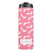 Bouteilles Isothermes Motif fait sur commande rose mignon de teckel (Devant)