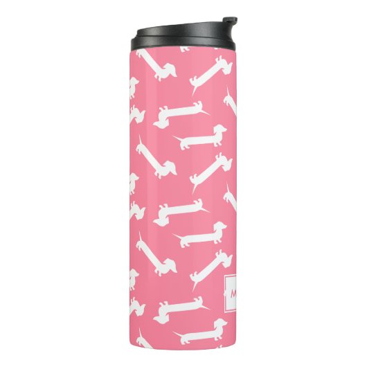 Bouteilles Isothermes Motif fait sur commande rose mignon de teckel (Tourné sur la gauche)