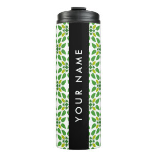 Bouteilles Isothermes Motif feuille, Feuilles verts, votre nom