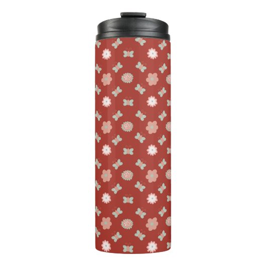 Bouteilles Isothermes motif fleur et papillon (Devant)