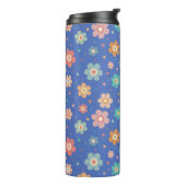 Bouteilles Isothermes Motif Fleur Multicolore Migné Sur Bleu (Tourné sur la gauche)