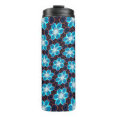 Bouteilles Isothermes Motif Fleurs bleues Abstraites (Devant)