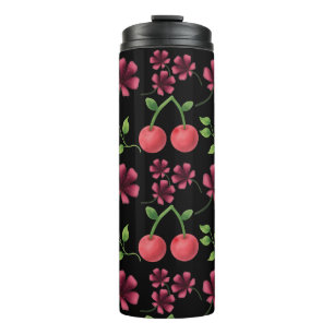 Bouteilles Isothermes Motif floral à la cerise rouge