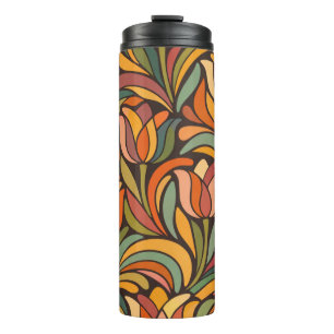Bouteilles Isothermes Motif floral abstrait rétro tulipe
