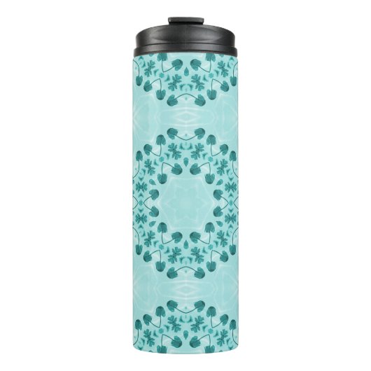 Bouteilles Isothermes Motif floral, bleu Turquoise (Devant)