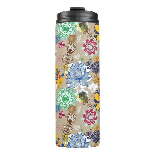 Bouteilles Isothermes Motif floral dans le rétro style 3 (Devant)