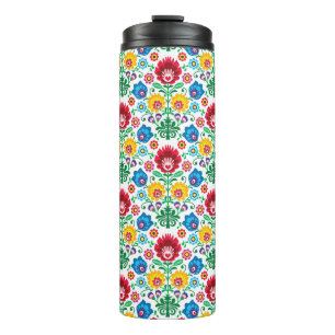 Bouteilles Isothermes Motif floral d'art populaire de coeur