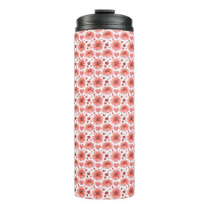 Bouteilles Isothermes Motif floral de fleurs de cerisier avec des cœurs