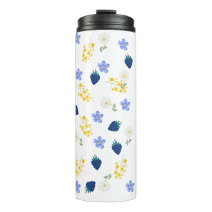 Bouteilles Isothermes Motif floral de fleurs sauvages et de mûres