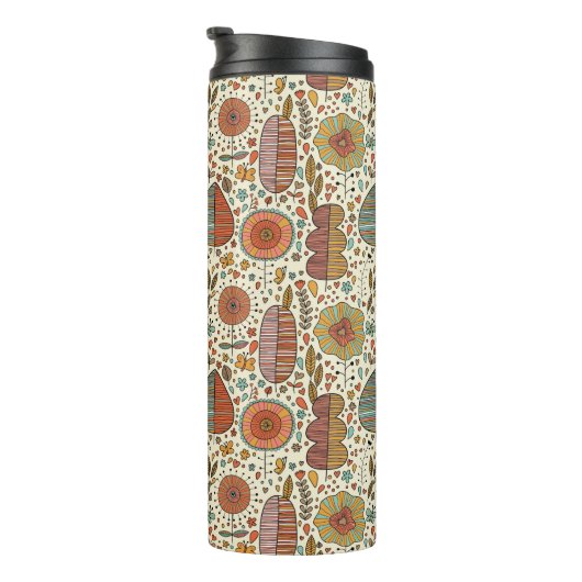 Bouteilles Isothermes Motif floral d'été fait de feuille (Tourné sur la droite)