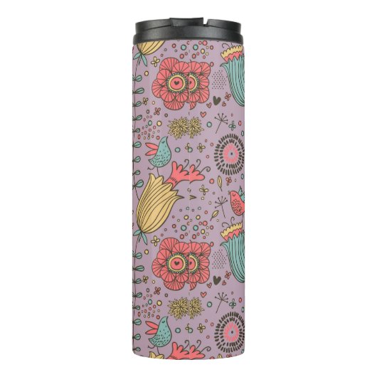 Bouteilles Isothermes Motif floral élégant avec des fleurs (Dos)