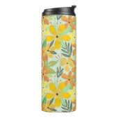 Bouteilles Isothermes Motif floral jaune et orange (Tourné sur la gauche)