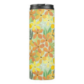 Bouteilles Isothermes Motif floral jaune et orange (Dos)