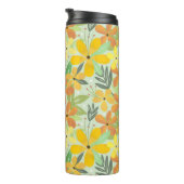 Bouteilles Isothermes Motif floral jaune et orange (Tourné sur la droite)