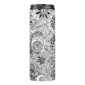 Bouteilles Isothermes Motif floral noir et blanc Monogramme (Dos)