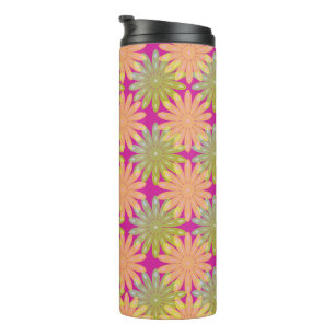 Bouteilles Isothermes Motif floral Pastel en Arrière - plan rose