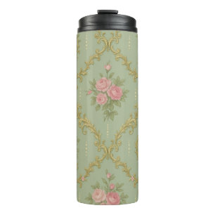 Bouteilles Isothermes Motif floral Rococo élégant dans des pastels doux