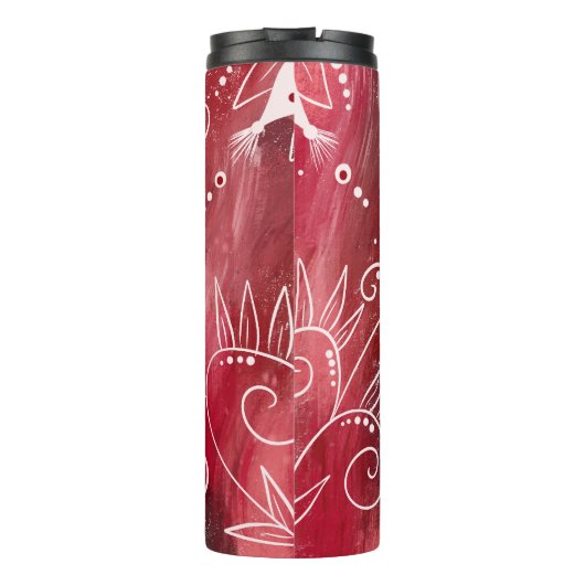 Bouteilles Isothermes Motif Floral Rouge Et Blanc (Dos)