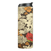 Bouteilles Isothermes Motif Floral Sans Couleur Avec Fleurs Rouges (Tourné sur la gauche)