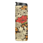 Bouteilles Isothermes Motif Floral Sans Couleur Avec Fleurs Rouges (Tourné sur la droite)