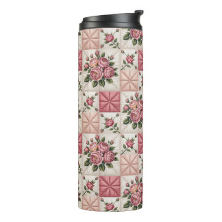 Bouteilles Isothermes Motif floral sans couture, Motif de roses sans cou