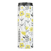 Bouteilles Isothermes Motif floral scandinave jaune Monogramme (Dos)