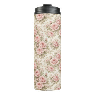 Bouteilles Isothermes Motif floral transparent de rose vintage élégant