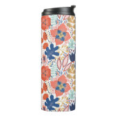 Bouteilles Isothermes Motif floral transparent sur blanc. backgro Abstra (Tourné sur la gauche)