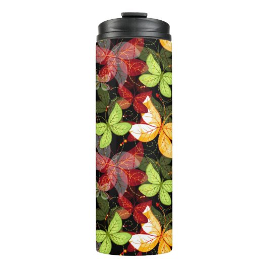 Bouteilles Isothermes Motif foncé d'automne (Devant)