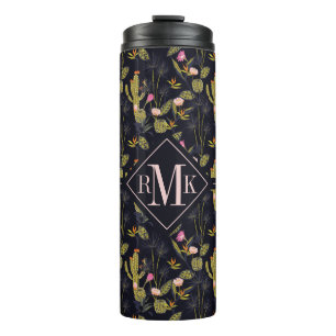 Bouteilles Isothermes Motif foncé de cactus de nuit d'été du monogram