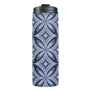 Bouteilles Isothermes Motif géométrique bleu de style rétro