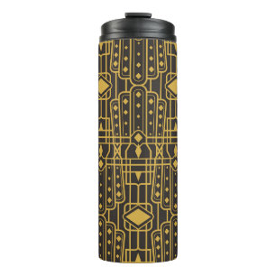 Bouteilles Isothermes Motif géométrique de luxe Art Déco. Or