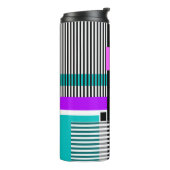 Bouteilles Isothermes motif géométrique en couleurs rayées et néons (Tourné sur la gauche)