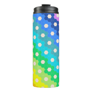 Bouteilles Isothermes Motif géométrique Hexagon arc-en-ciel lumineux