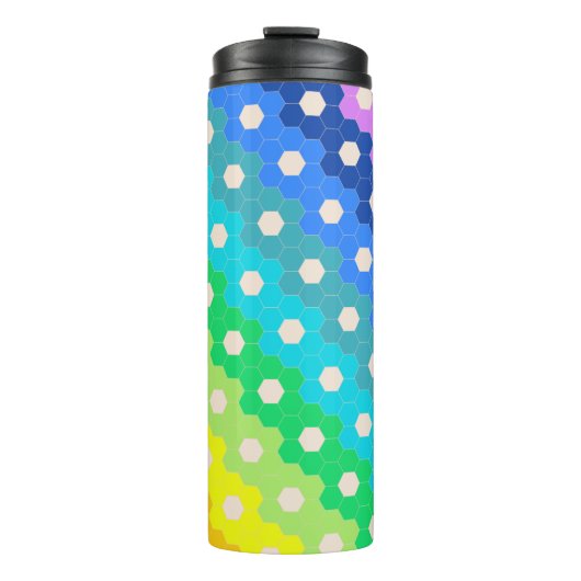 Bouteilles Isothermes Motif géométrique Hexagon arc-en-ciel lumineux (Devant)
