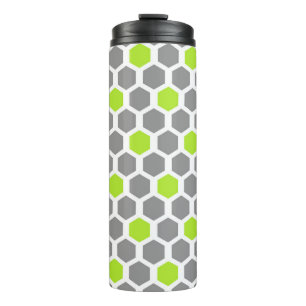 Bouteilles Isothermes Motif géométrique hexagonal gris et chaux moderne