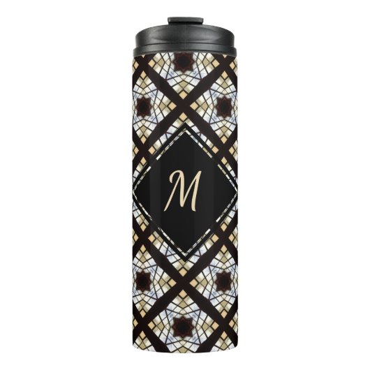 Bouteilles Isothermes Motif géométrique noir blanc (Devant)