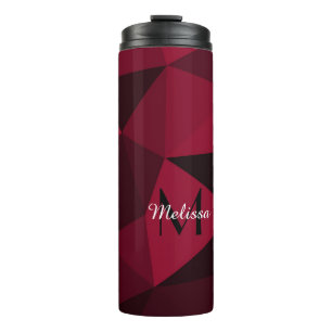 Bouteilles Isothermes Motif géométrique rose magenta rouge noir Monogram