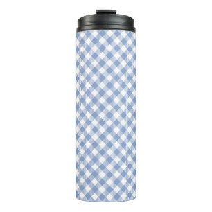 Bouteilles Isothermes Motif Gingham Bleu Clair Imprimé Carreaux Classiqu