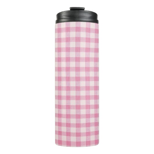 Bouteilles Isothermes Motif Gingham Rose Bébé (Devant)
