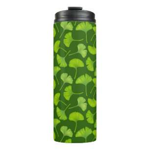 Bouteilles Isothermes Motif Ginkgo sur vert foncé