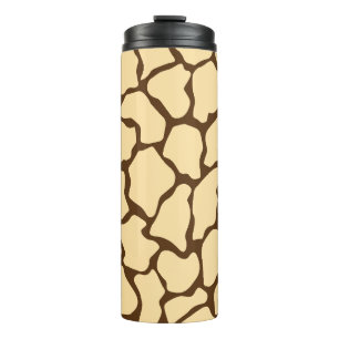 Bouteilles Isothermes Motif Girafe Marron – Impression Animale Minimalis