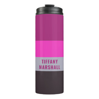Bouteilles Isothermes Motif gris rose et gris foncé pourpre rayures