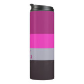 Bouteilles Isothermes Motif gris rose et gris foncé pourpre rayures (Tourné sur la droite)