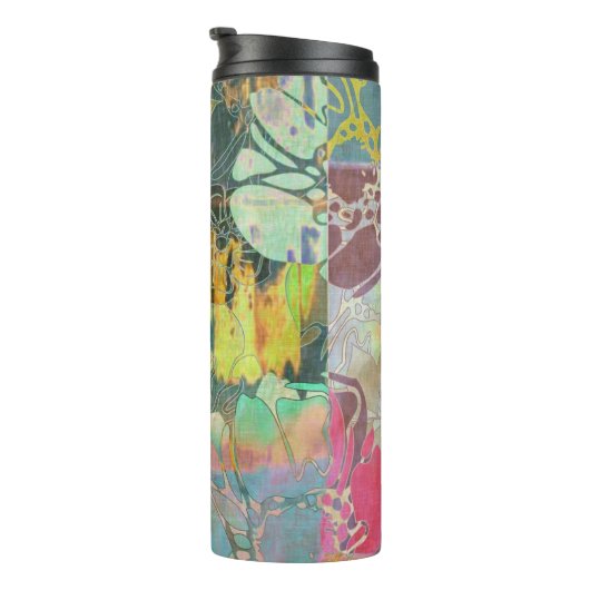 Bouteilles Isothermes Motif grunge floral d'art (Tourné sur la droite)