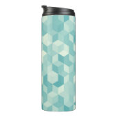 Bouteilles Isothermes Motif Hexagonal bleu clair transparent (Tourné sur la droite)